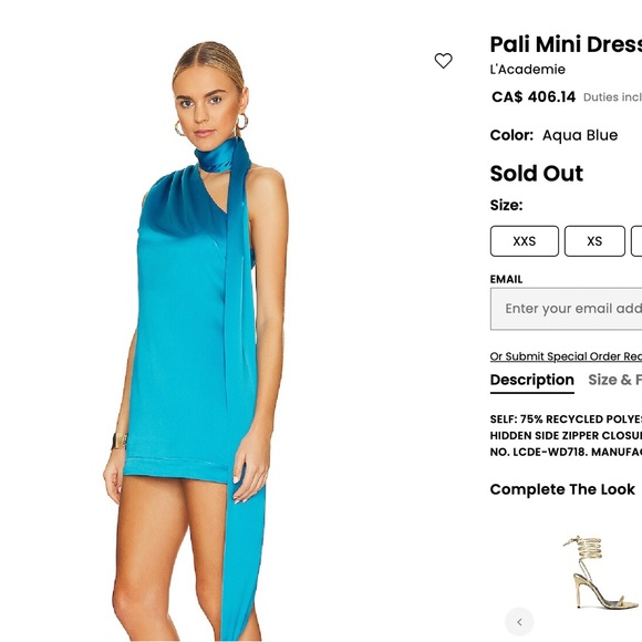 L'Academie Blue Mini Sheath Dress One Shoulder Sleeveless Cocktail- NEW - Picture 4 of 7